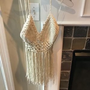 Crochet fringe top🌸✌🏼